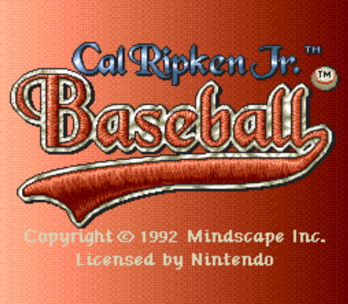 Cal Ripken Jr Baseball Title Screen